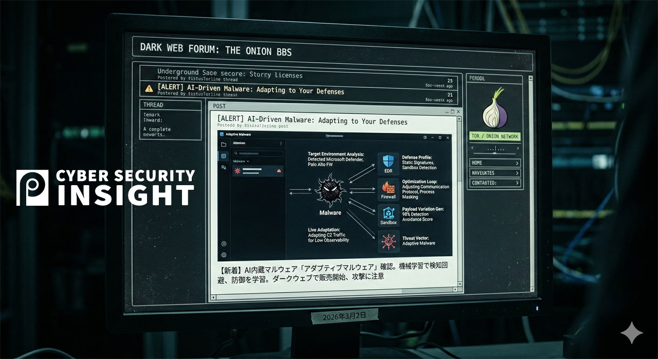 ダークウェブ販売され始めるAIアダプティブマルウェア
